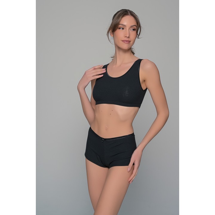 Γυναικείο Σετ Εσωρούχων Ύφασμα Rib - Φούξια