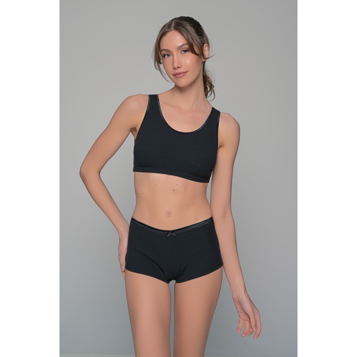 Γυναικείο Σετ Εσωρούχων Ύφασμα Rib - Φούξια