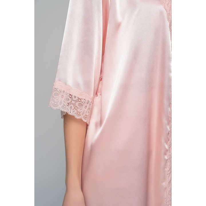 Σατέν Lingerie Top με Δαντέλα - Σομόν