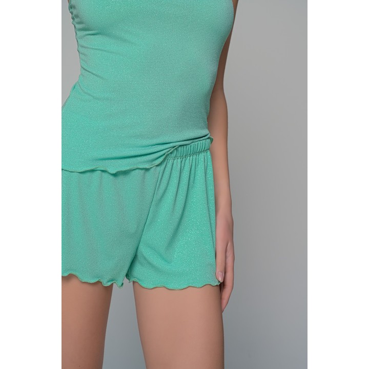 Σετ Τιραντάκι με Σορτς Ιριδίζουσα Λύκρα - Aqua