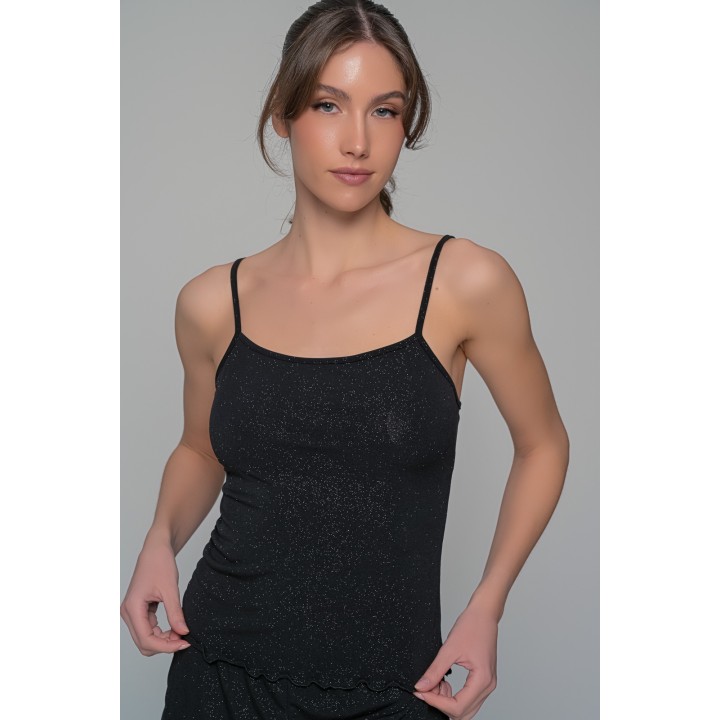 Σετ Τιραντάκι με Σορτς Ιριδίζουσα Λύκρα - Μαύρο