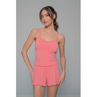 Σετ Τιραντάκι με Σορτς Ιριδίζουσα Λύκρα - Κοραλί