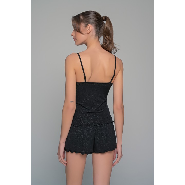 Σετ Τιραντάκι με Σορτς Ιριδίζουσα Λύκρα - Λιλά