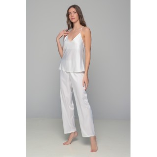 Νυφική Σατεν Πιτζάμα Τιραντάκι - Ιβουάρ