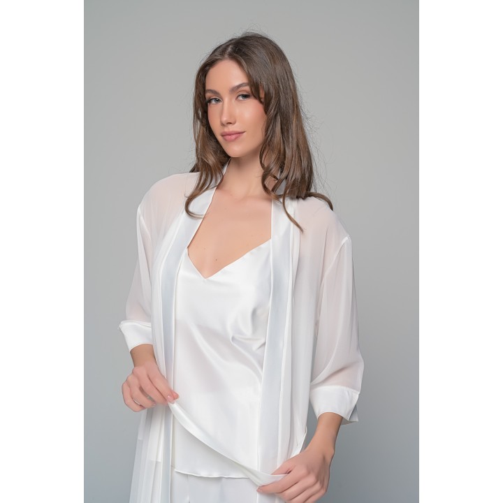 Νυφικό Σετ Πιτζάμα και Μάξι Ρόμπα - Ιβουάρ