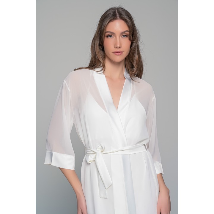 Νυφικό Σετ Πιτζάμα και Μάξι Ρόμπα - Ιβουάρ