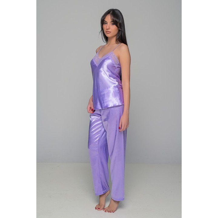 Σατέν Πιτζάμα Τιραντάκι - Aqua