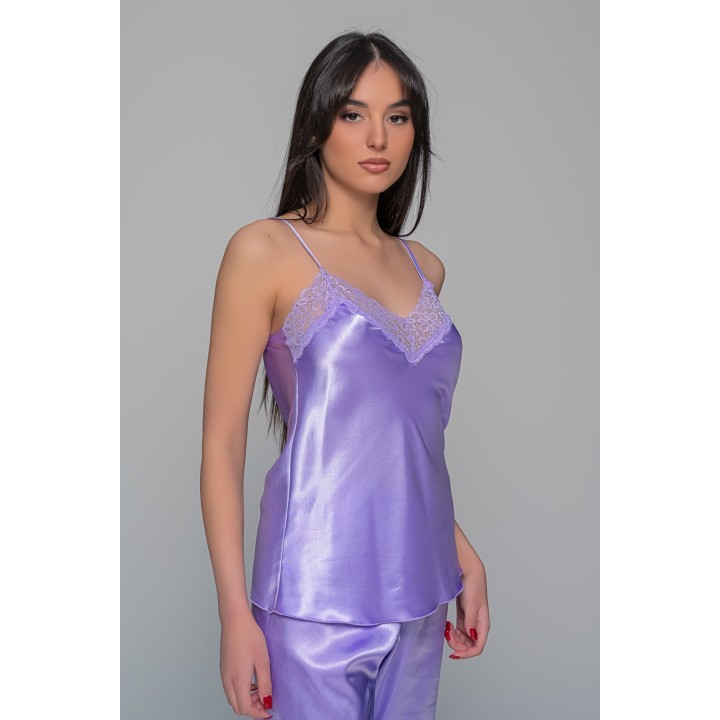 Σατέν Πιτζάμα Τιραντάκι - Aqua