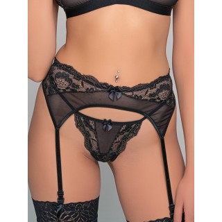 Ζαρτιέρα Τούλι & Δαντέλα - Μαύρο