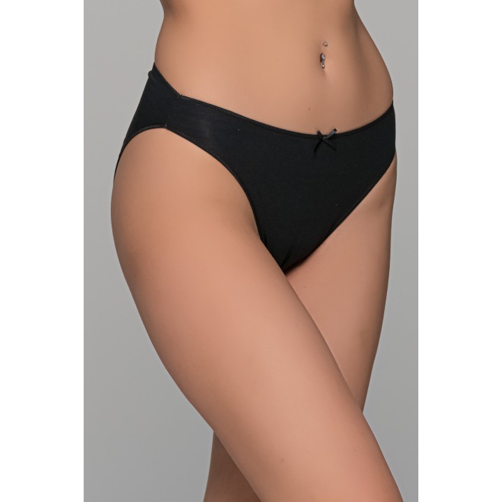 High Leg Σλιπ Bikini Bamboo - Μαύρο