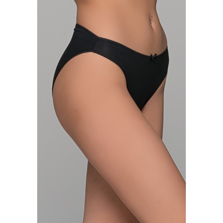 High Leg Σλιπ Bikini Bamboo - Μαύρο