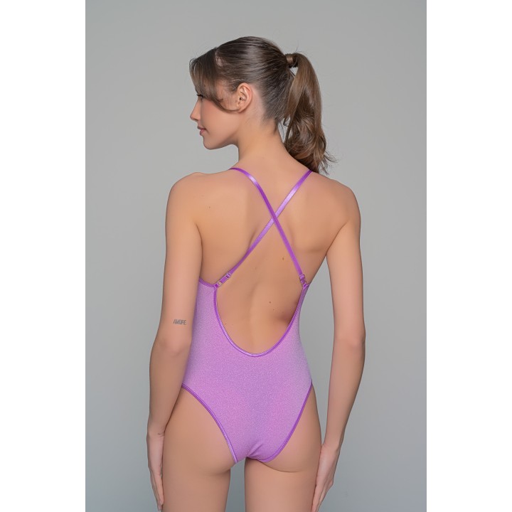 Κορμάκι Bikini Ιριδίζουσα Λύκρα - Λιλά