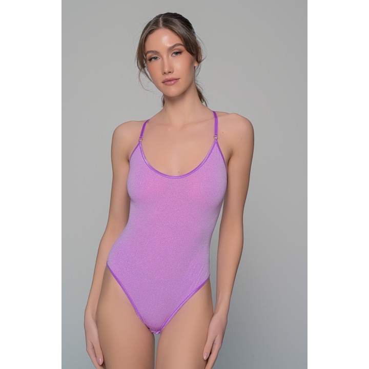 Κορμάκι Bikini Ιριδίζουσα Λύκρα - Λιλά