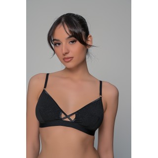 Bralette Λύκρα - Μαύρο