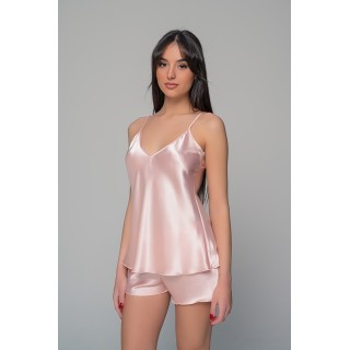 Babydoll με Σορτς Σατεν - Ροζ