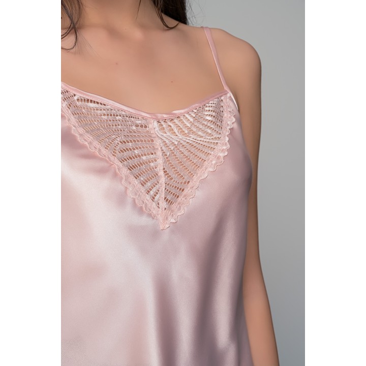 Σατεν Babydoll με Σορτς - Σομόν