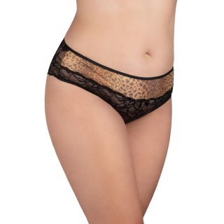 Σλιπ Μπικίνι Δαντέλα και Τούλι – Χρυσό Animal Print