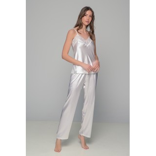Νυφική Σατέν Πιτζάμα Τιραντάκι - Ιβουάρ