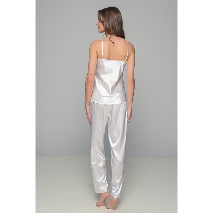 Νυφική Σατέν Πιτζάμα Τιραντάκι - Ιβουάρ