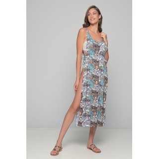 Sexy Cover-up Παραλίας Σατέν - Εμπριμέ