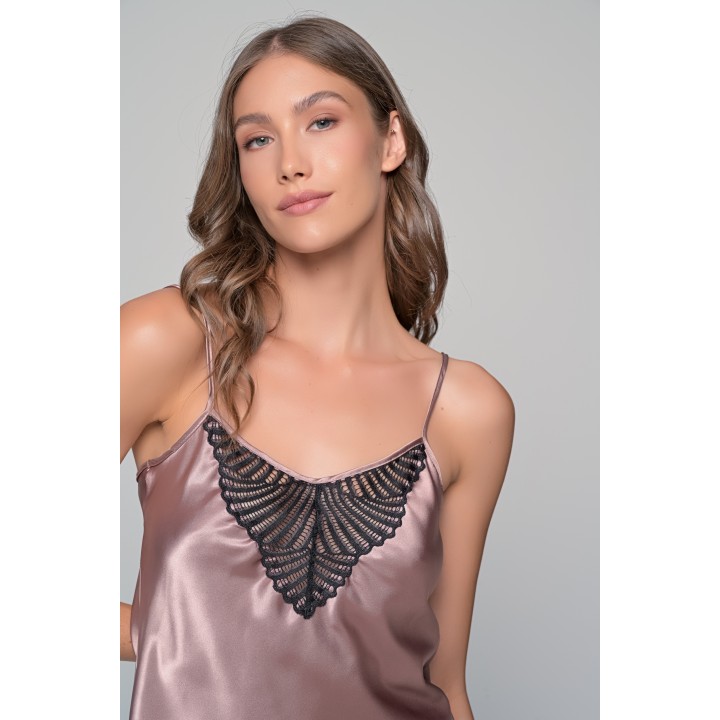 Σατεν Babydoll με Σορτς -Μόκκα-μαύρο