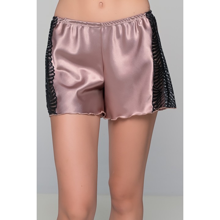 Σατεν Babydoll με Σορτς -Μόκκα-μαύρο