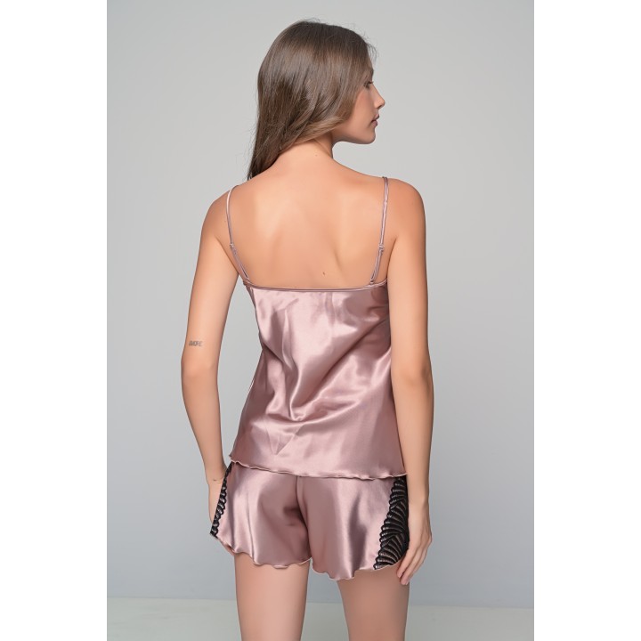 Νυφικό Σετ Σατέν Babydoll και Ρόμπα - Ιβουάρ