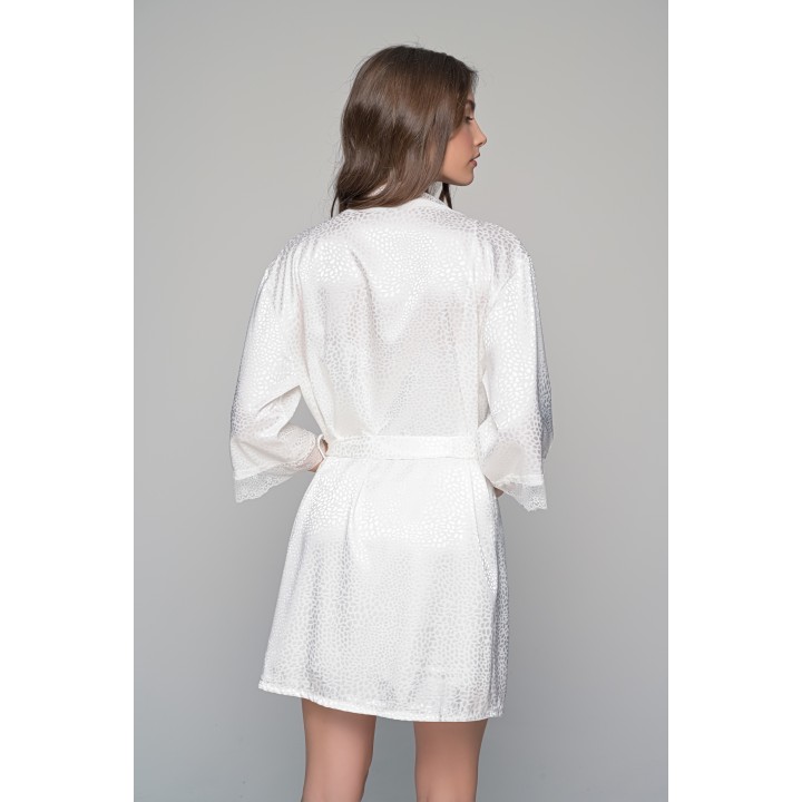 Νυχτικό με Σατέν και Δαντέλα Σετ με Ασορτί String - Ιβουάρ