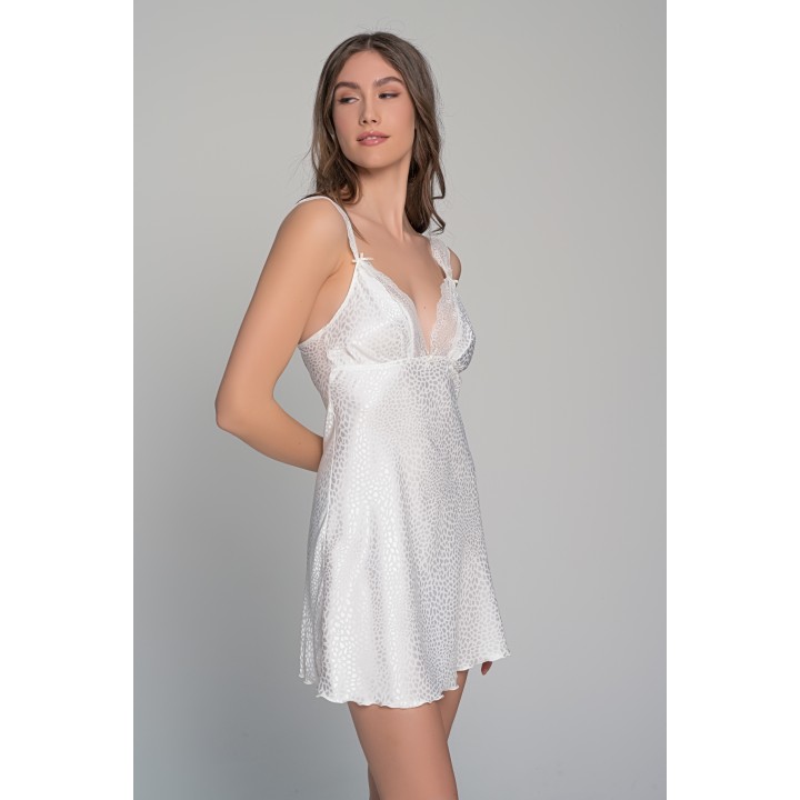 Νυφικό Σατέν Νυχτικό με String - Ιβουάρ