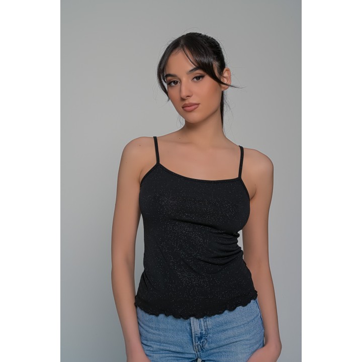 Τοπ Τιραντάκι Ιριδίζουσα Λύκρα - Μαύρο