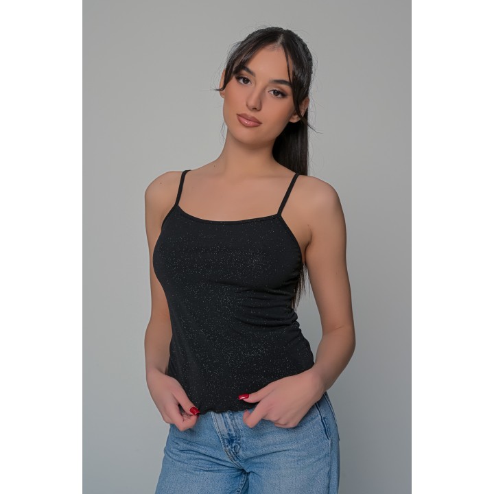Τοπ Τιραντάκι Ιριδίζουσα Λύκρα - Μαύρο