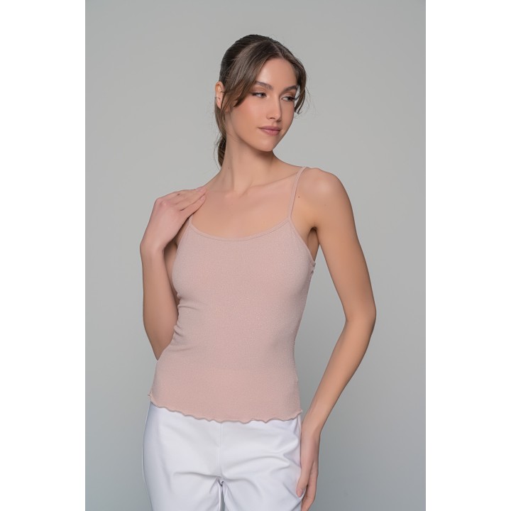 Τοπ Τιραντάκι Ιριδίζουσα Λύκρα - Μπεζ