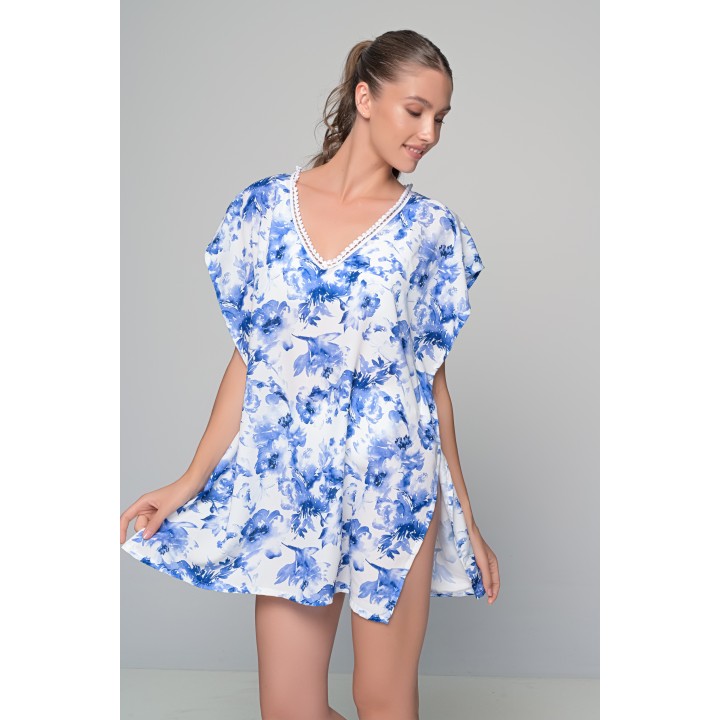 Καφτάνι Rayon - Λευκό-μπλε