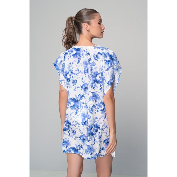 Καφτάνι Rayon - Λευκό-μπλε