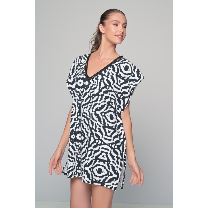 Καφτάνι Rayon - Ασπρόμαυρο