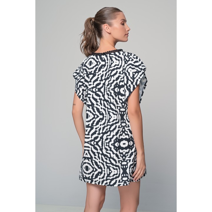 Καφτάνι Rayon - Ασπρόμαυρο