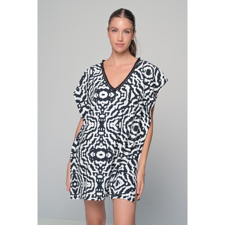 Καφτάνι Rayon - Ασπρόμαυρο