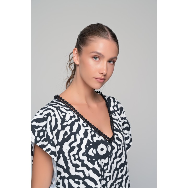 Καφτάνι Rayon - Ασπρόμαυρο