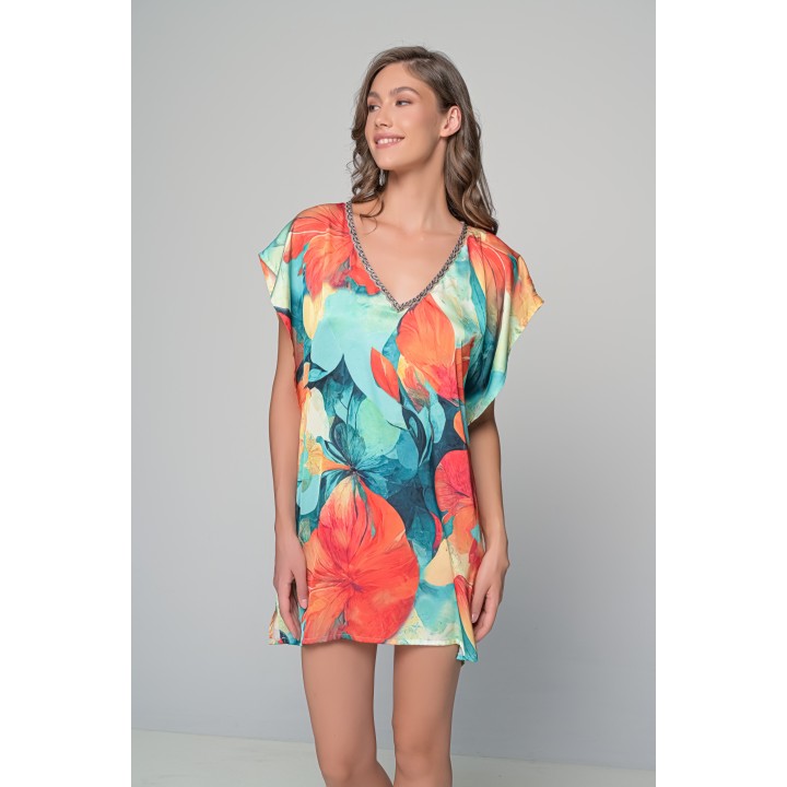 Σατέν Καφτάνι - Φλοράλ