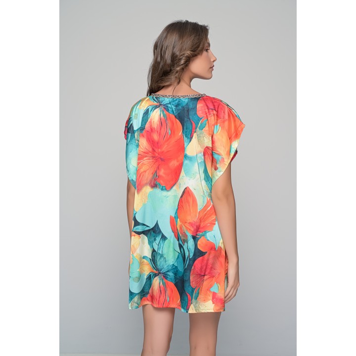 Σατέν Καφτάνι - Φλοράλ