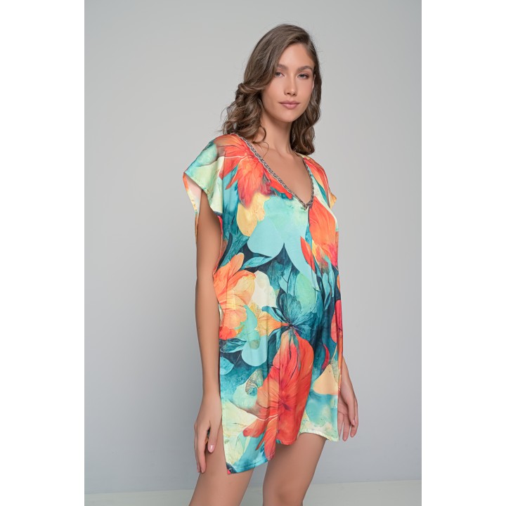 Σατέν Καφτάνι - Φλοράλ