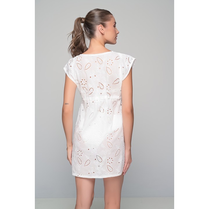 Καφτάνι Βαμβακερό Κιπούρ - Λευκό