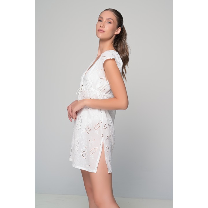 Καφτάνι Βαμβακερό Κιπούρ - Λευκό