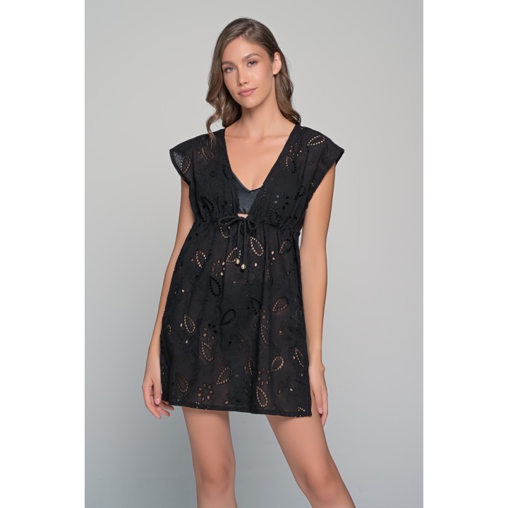 Καφτάνι Βαμβακερό Κιπούρ - Μαύρο