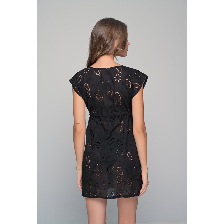 Καφτάνι Βαμβακερό Κιπούρ - Μαύρο