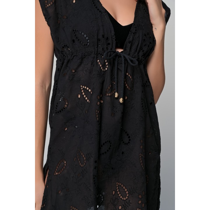 Καφτάνι Βαμβακερό Κιπούρ - Μαύρο