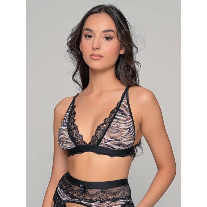 Bralette Δαντέλα Animal Print - Ζέμπρα