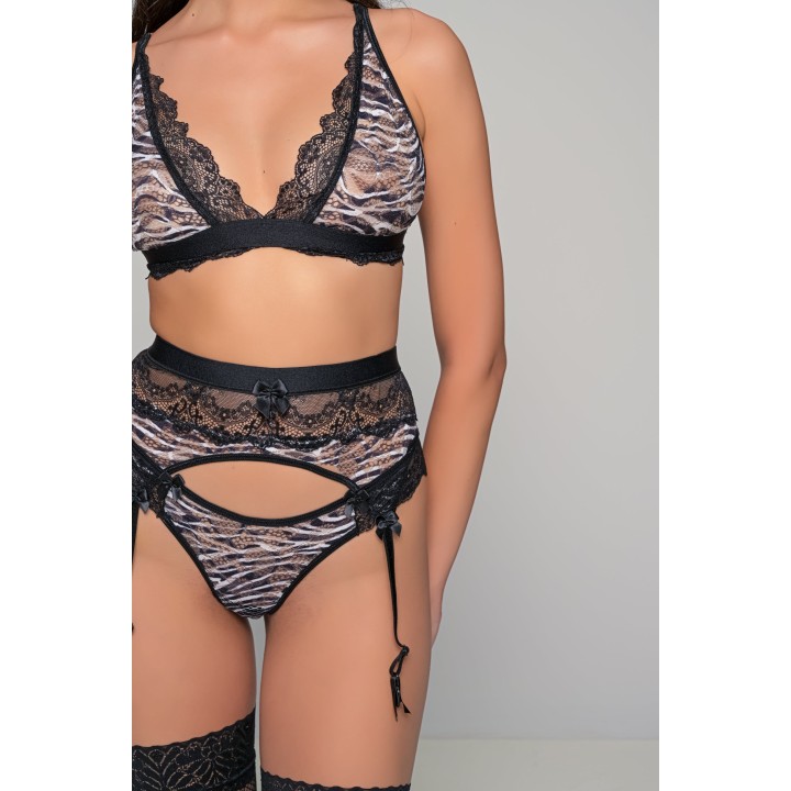 Bralette Δαντέλα Animal Print - Ζέμπρα